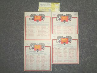 1982 Ringling Bros & Barnum & Bailey Circus Tour Route Cards 1 - 4 Red Unit