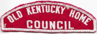 Old Kentucky Home Council Rws Red And White Strip Boy Scouts Of America Bsa