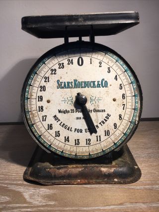 Vintage 1906 Sears Roebuck & Co 25 Pound Scale Great For Design