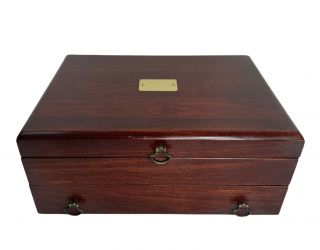 Vintage Reed & Barton Silverware Flatware Storage Chest Wood Case/box W Drawer