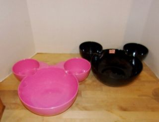 Pr.  Large Licensed Disney Melamine Mickey & Minnie Mouse Snack Bowls - Zak Designs