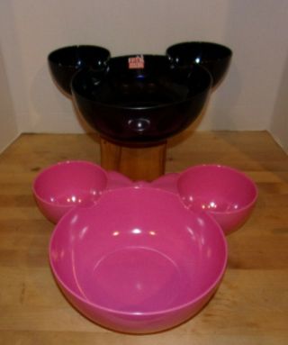 Pr.  Large Licensed Disney Melamine Mickey & Minnie Mouse Snack Bowls - ZAK Designs 2