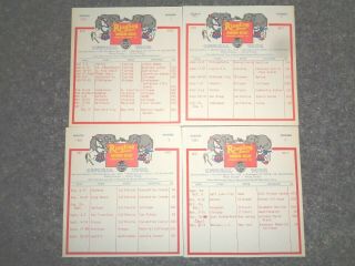 1981 Ringling Bros & Barnum & Bailey Circus Tour Route Cards 1 - 4 Red Unit