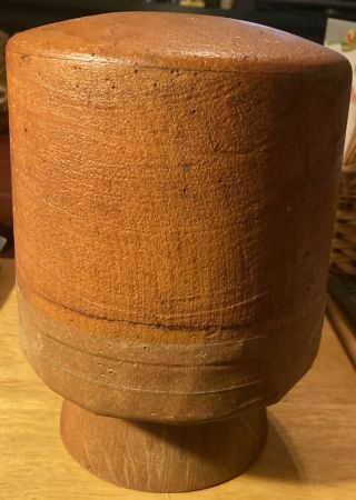 Antique Millinery Wood Hat / Cap Block Mold Form Oval 23” W/stand