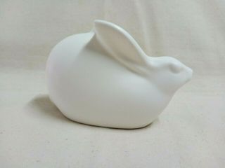 Vintage Figurine Ceramic Rabbit Statue Home Decor Animal White Bunny Hare Clay