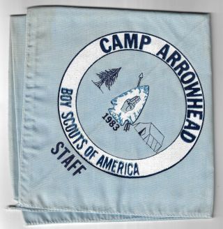 Bsa 1983 Camp Arrowhead Boy Scouts Of America Staff Neckerchief [mx - 2565]