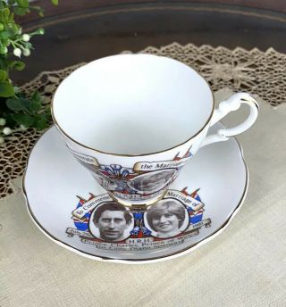 ARGYLE Fine Bone China Lady Diana & Prince Charles 1981 Wedding cup & saucer 3
