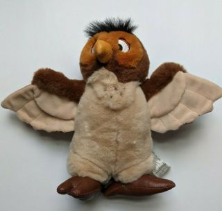 Vintage Disney Winnie The Pooh Owl 10” Plush Stuffed Toy Faux Leather Nose Feet