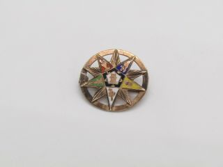 Vintage 10k Gold Order Of The Eastern Star Fraternal Organization Pin