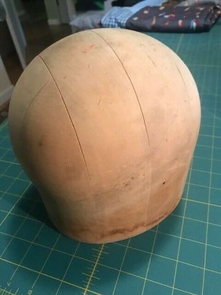 Vintage Heavy Wooden Hat Form Block Mold Fox Millinery Supply Chicago