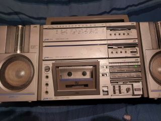 Vintage Jvc Pc - T5jw Am Fm Sw Portable Stereo Cassette Recorder Boombox