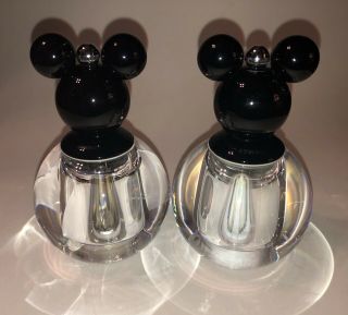 Set Of Midcentury Modern Disney Mickey Mouse Acrylic Salt & Pepper Mill Grinders