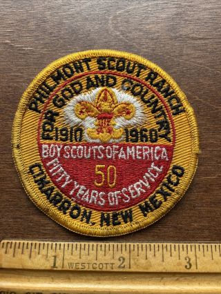 Vintage Bsa 1960 Philmont Scout Ranch 50 Years Of Service Cimarron Nm Patch