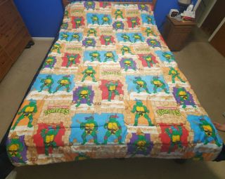 Vtg 1988 Teenage Mutant Ninja Turtles TMNT Comforter and Blanket Set Twin / Full 3
