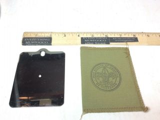 VTG be Prepared Boy Scouts of America BSA Official Signal Mirror and Green Pouch 2