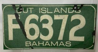 Vintage Bahamas Out Island License Plate F6372 Freeport Grand Bahamas 1960 