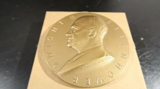 E Roberts Bronze Dwight D Eisenhower Inaugurated President Medal Boxed