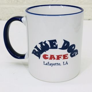 Htf‼ Blue Dog Cafe Coffee Tea Mug Cup Lafayette La George Rodrigue Cajun • Euc‼