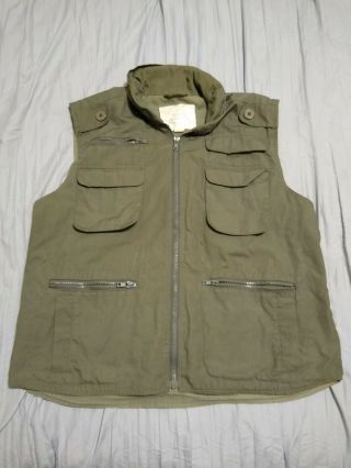 Military Rothco Ranger Vest Shooting Hooded Size Large Ww2 Vietnam Korea Vintage