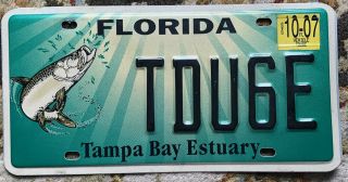 Florida 2007 Tampa Bay Estuary License Plate Tdu6e