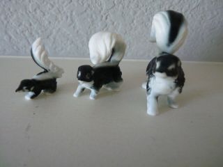 Miniature Skunk Family Figures Set Of (3) Bone China Euc Japan