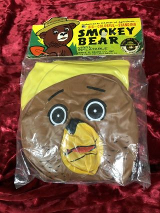 Vintage Smokey Bear Inflatable Toy Jennie G Sales Prevent Forest Fires