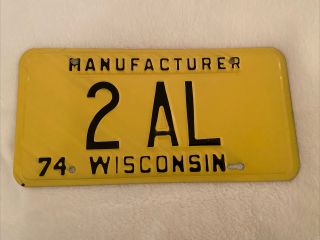 1976 Wisconsin Manufacturer License Plate 24 Ae