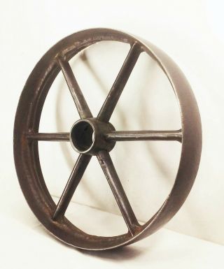 Vtg Antique Cast Iron 16 1/8 " X 2 7/8 " Flywheel Line Shaft Flat Belt Pulley