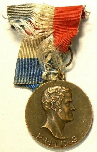 Iogt Bronze Medal Int.  Order Good Templars Ph.  Ling With Ribbon 4515