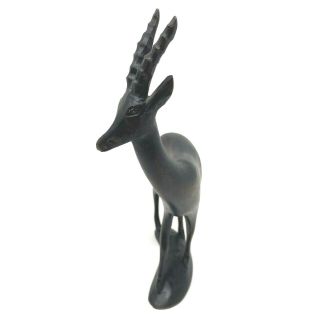 Hand Carved Dark Brown Wood Wooden Gazelle Animal Figure Figurine 10 H x 5.  5 W 2