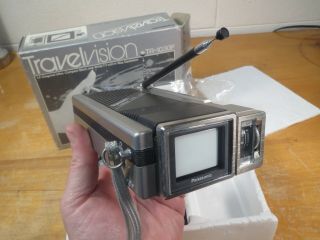 Vintage Panasonic Travelvision Tr - 1030pa 1.  5” Ultra - Compact B&w Tv Great