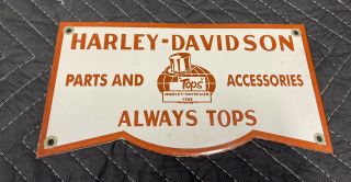 Harley Davidson Parts And Accessories Motorcycle Porcelain Metal Sign Gas Oil