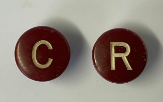 Vintage F&e Hedman Check Protector Adding Machine Letters " C And R " Red Buttons