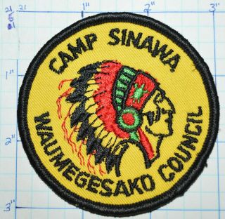 Bsa Camp Sinawa Waumegesako Council Manitowoc Wisconsin Vintage Boy Scout Patch