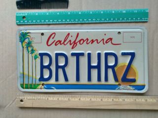 License Plate,  California,  Council Of Arts,  Pac.  Ocean,  Vanity: Brthrz,  Brothers
