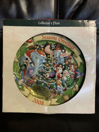 Disney Collector Christmas Plate 2008