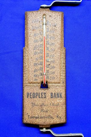 Vintage Advertising Thermometer From Peoples Bank In Tompkinsville Ky