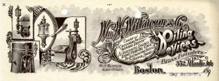 1897 Wm H Wilkinson Co Oilers Gas Steam Engines Boston Ma