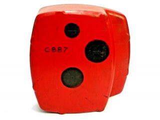 C - 887 Red & Black Painted Wood Foundry Old Casting Pattern Industrial Sculpture
