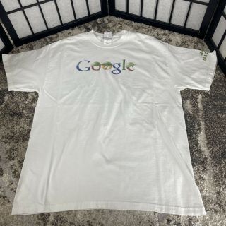 Vintage Google Shirt White Large I’m Feeling Lucky Military Doubesided Big Tech