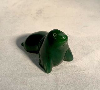 Carved Jade Seal/sea Lion - Hand Carved Stone - 1.  75”