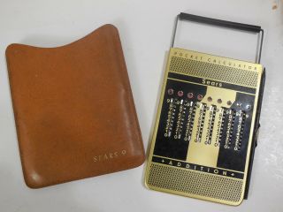 Vintage Sears Hand Operation Pocket Calculator Made In Germany Plus Case