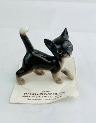 Vintage Prancing Kitten Cat Miniature Figurine Bone China Hagen - Renaker Usa