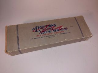 Vintage Lightning Portable Adding Machine Bakelite Base W Stylus & Box