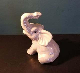 Vintage Ceramic Lusterware Elephant Figurine Statue Made In Brazil Iridescent