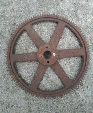 Antique Cast Iron Gear Wheel Lamp Base Industrial Vintage Steampunk Repurpose 11