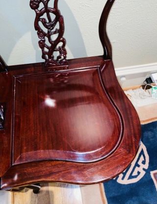 Vintage Rosewood Hand - Carved Ornate Wood Corner Chair Oriental Furniture 3