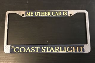 The Coast Starlight Amtrak Train Vintage License Plate Frame Pacific Los Angeles
