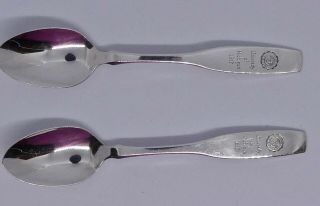 Vtg University Of Michigan Sterling Plate Demitasse Spoons Oneida Silversmiths