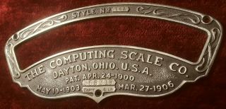 Vintage Early 1900s Dayton The Computing Scale Co.  Brass Nameplate